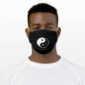 Yin Yang on Black Adult Cloth Face Mask (Worn)