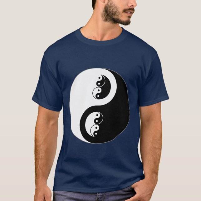 Yin Yang on dark blue T-Shirt (Front)