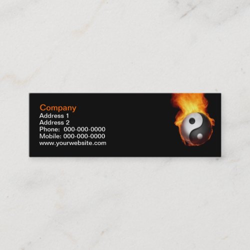 Yin Yang on Fire Business Card