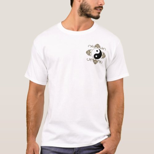 Yin Yang on Front Pocket and on Back T_Shirt