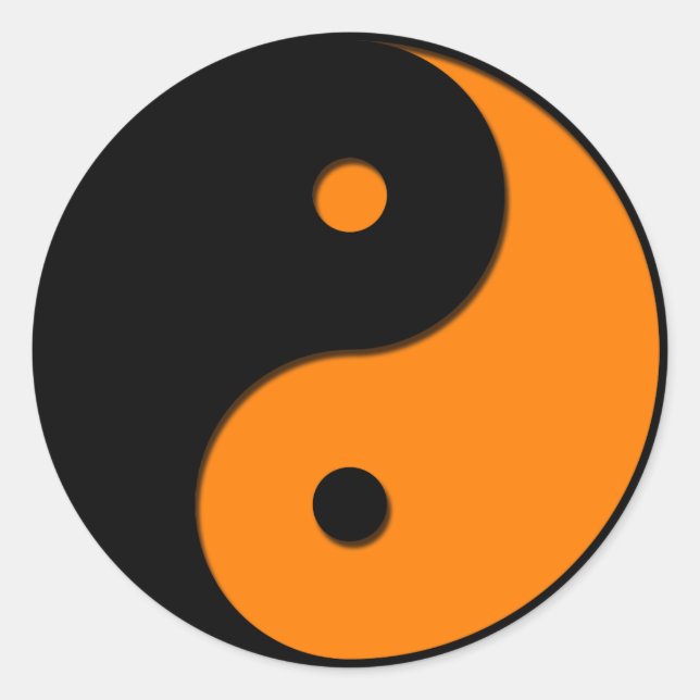 Yin Yang - orange 1 Classic Round Sticker (Front)