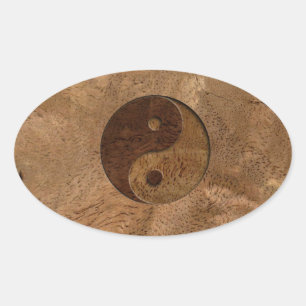 Yin Yang Oval Sticker