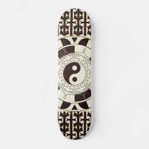 Yin Yang Pattern Skateboard Deck