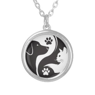 Yin Yang Paw Balance Necklace - Soulful Cat & Dog 