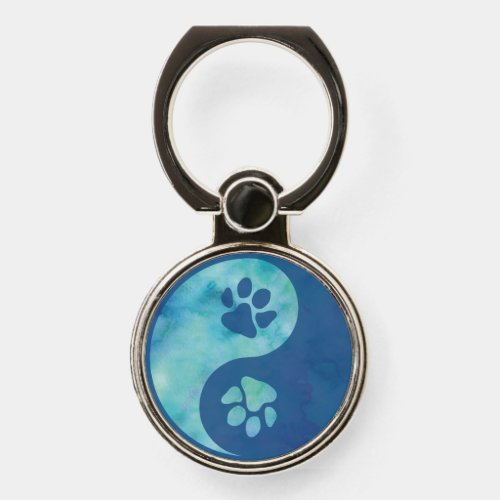 Yin Yang Paw Blue Phone Ring Stand