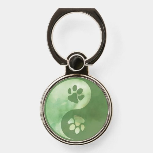 Yin Yang Paw Green Phone Ring Stand