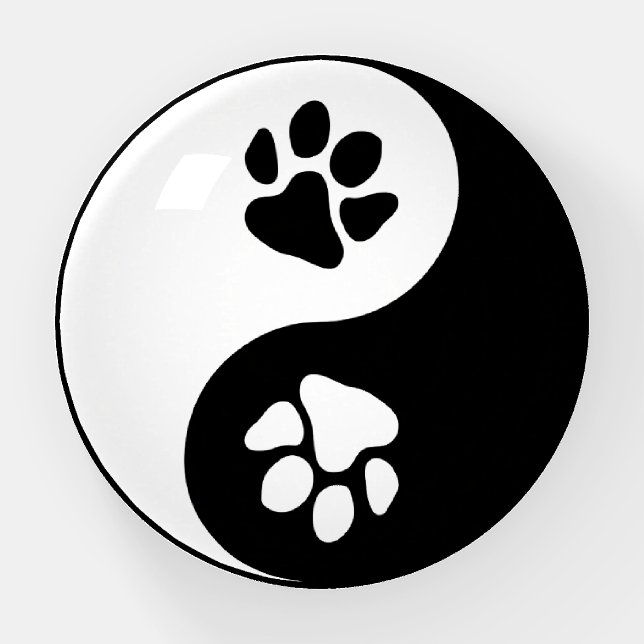 Yin Yang Paw  Paperweight (Front)