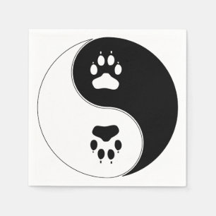 Yin Yang Paw Print Napkins