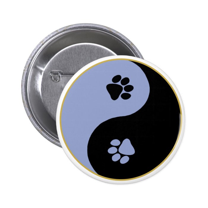 Yin Yang Paws Blue Pins