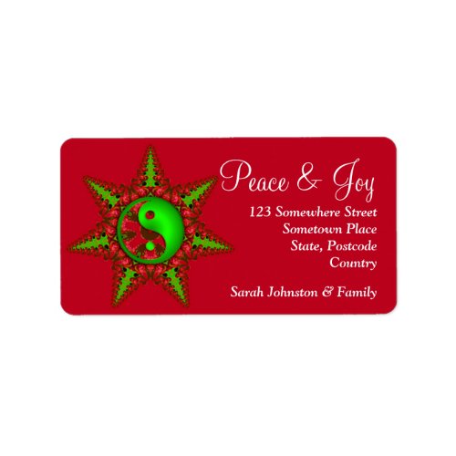 Yin Yang Peace  Joy Wishes Label