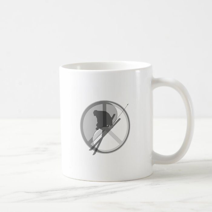 yin yang peace skiing coffee mugs