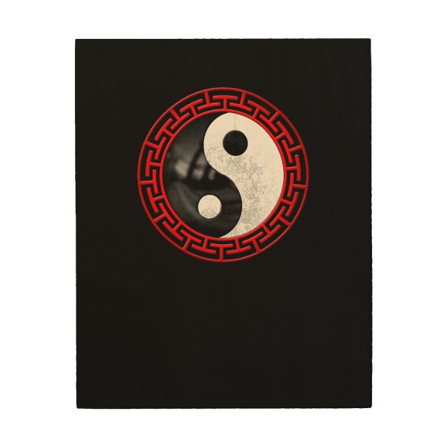 Yin Yang Peaceful Meditation Wood Wall Art (Front)