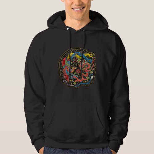 Yin Yang Phoenix and Dragon Hoodie Sweatshirt