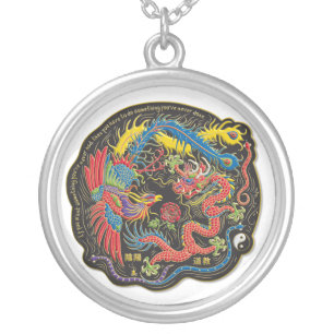 Yin Yang Phoenix and Dragon Necklace