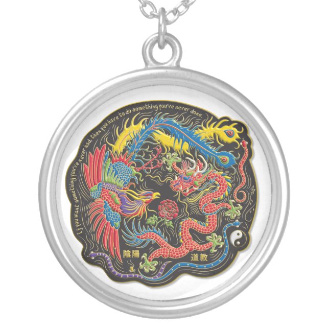 Yin Yang Phoenix and Dragon Necklace (Front)