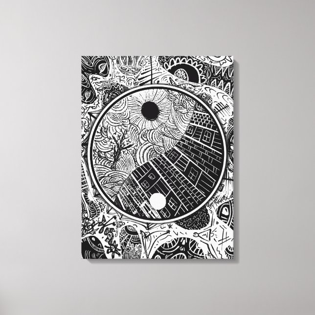 Yin Yang Phrame Canvas Print (Front)