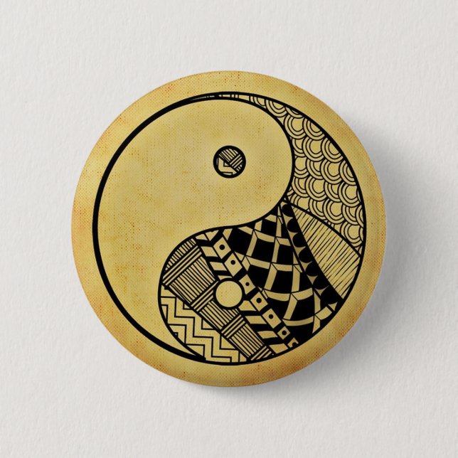 Yin yang pinback button (Front)