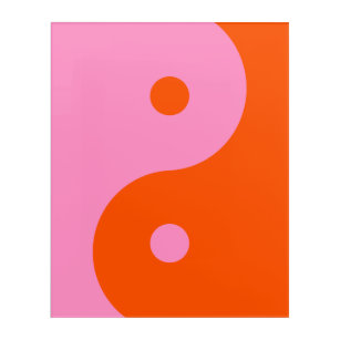 Yin Yang Pink And Orange Acrylic Print