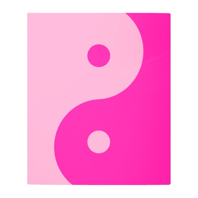 Yin Yang Pink Metal Print (Front)