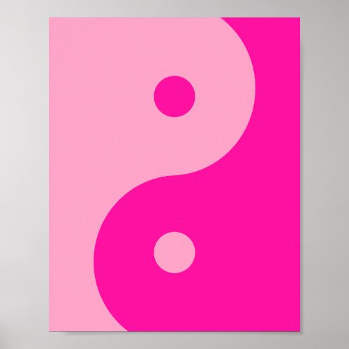 Yin Yang Pink Poster
