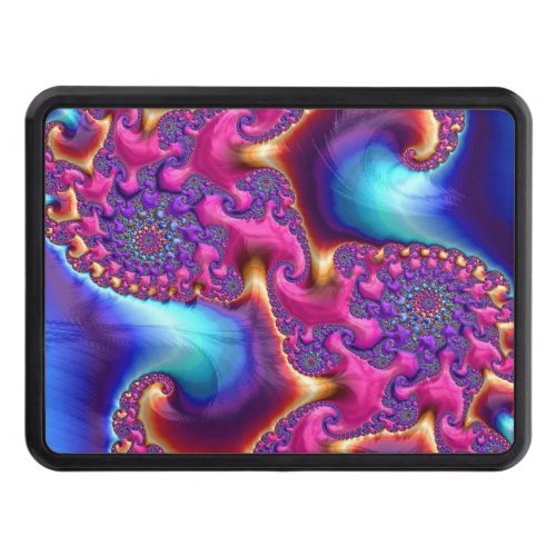 Yin Yang Pink Purple Blue Fractal Abstract Swirl Hitch Cover