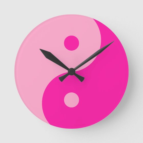 Yin Yang Pink Round Clock