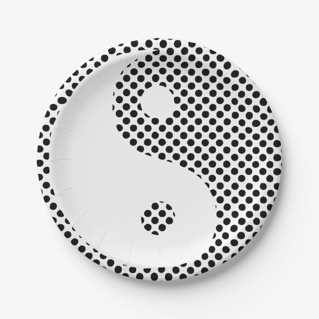 Yin Yang - Polka Dot Paper Plates (Front)