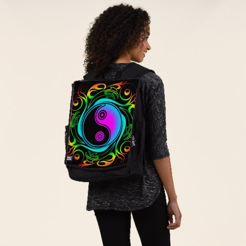 Yin Yang Psychedelic Rainbow Tattoo Backpack
