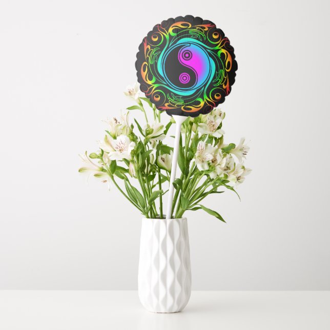 Yin Yang Psychedelic Rainbow Tattoo Balloon (Vase)