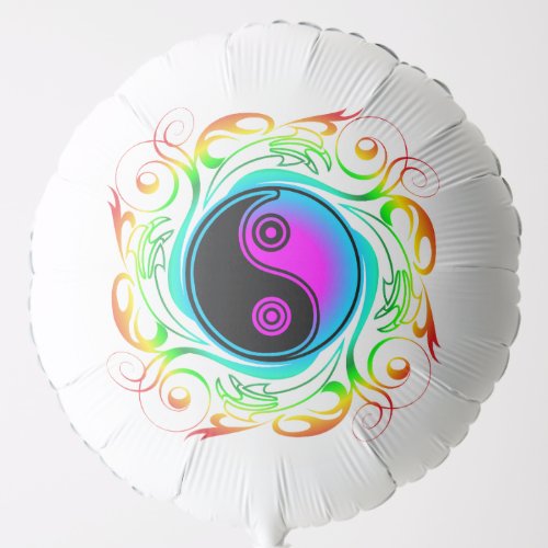 Yin Yang Psychedelic Rainbow Tattoo Balloon