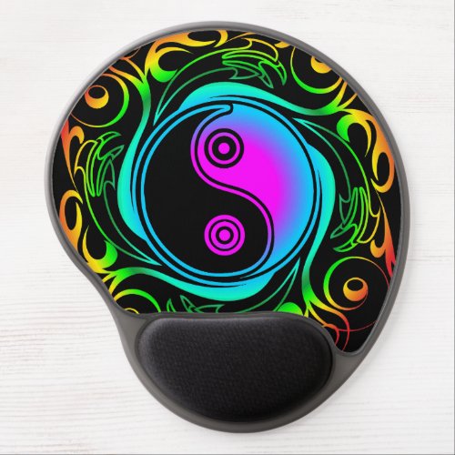 Yin Yang Psychedelic Rainbow Tattoo Gel Mouse Pad
