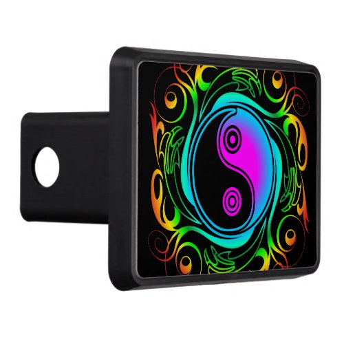 Yin Yang Psychedelic Rainbow Tattoo Hitch Cover