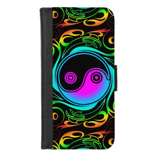 Yin Yang Psychedelic Rainbow Tattoo iPhone 87 Wallet Case