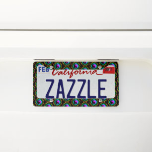 Yin Yang Psychedelic Rainbow Tattoo License Plate Frame