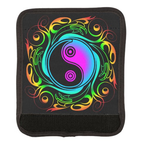 Yin Yang Psychedelic Rainbow Tattoo Luggage Handle Wrap