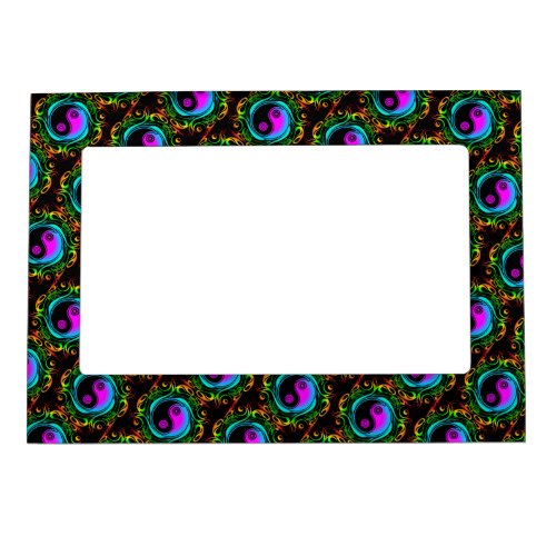 Yin Yang Psychedelic Rainbow Tattoo Magnetic Frame