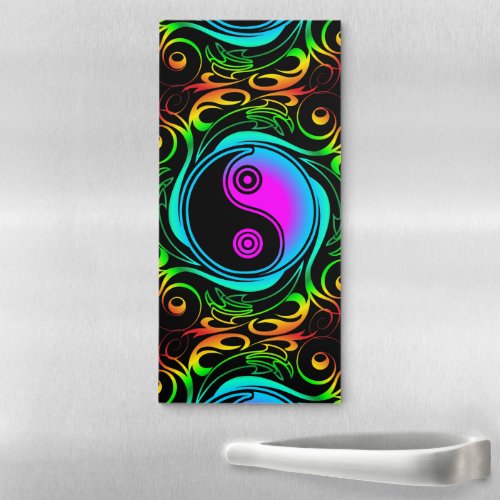 Yin Yang Psychedelic Rainbow Tattoo Magnetic Notepad