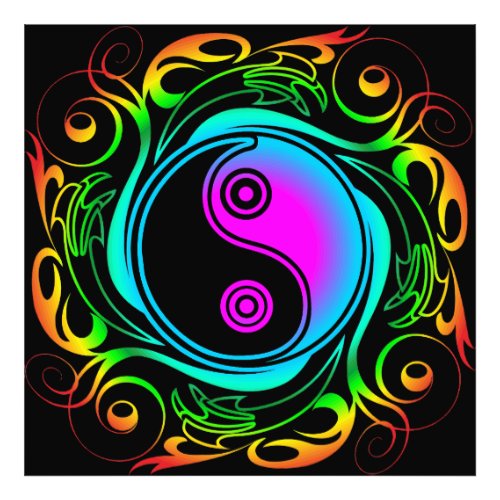 Yin Yang Psychedelic Rainbow Tattoo Photo Print
