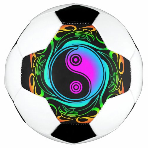 Yin Yang Psychedelic Rainbow Tattoo Soccer Ball