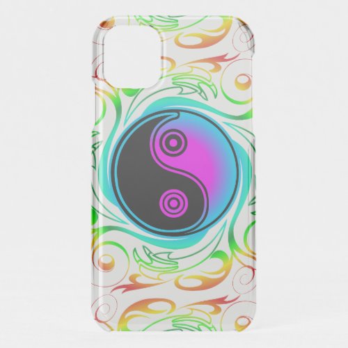 Yin Yang Psychedelic Rainbow Tattoo iPhone 11 Case