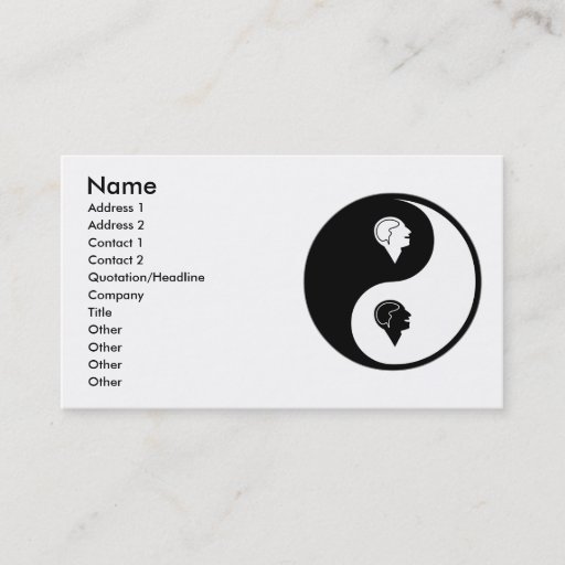 Customizable Yin Yang Psychology Business Card Templates
