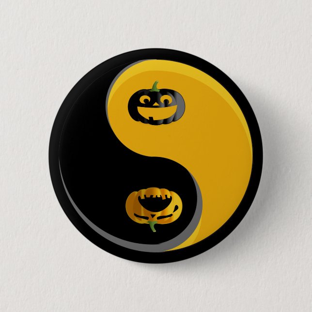 Yin Yang Pumpkins Button (Front)