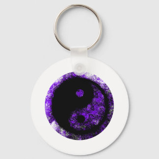 Yin Yang Purple Black The MUSEUM Zazzle Gifts Keychain