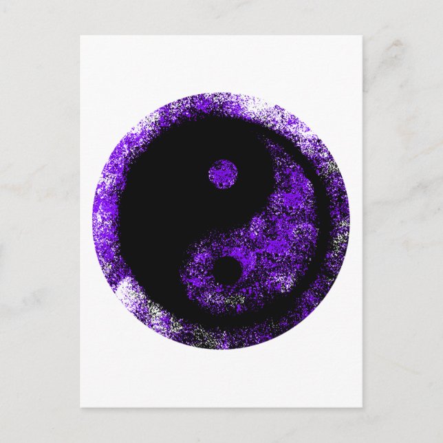 Yin Yang Purple Black The MUSEUM Zazzle Gifts Postcard (Front)