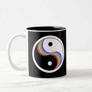 Yin Yang Rainbow Two-Tone Coffee Mug