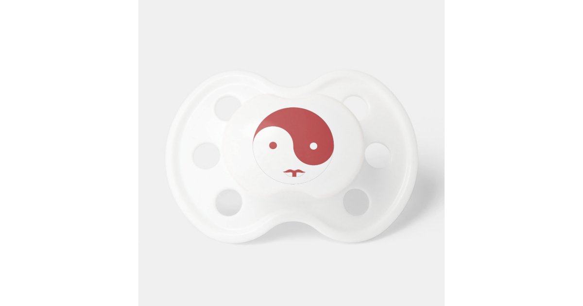 Yin Yang Red And White Pacifier Zazzle Com