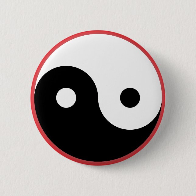 Yin Yang - Red background Button (Front)
