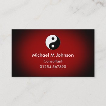 Yin Yang Red Business Card by sc0001 at Zazzle
