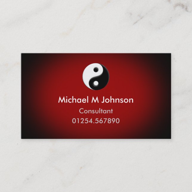 Yin Yang Red Business Card (Front)
