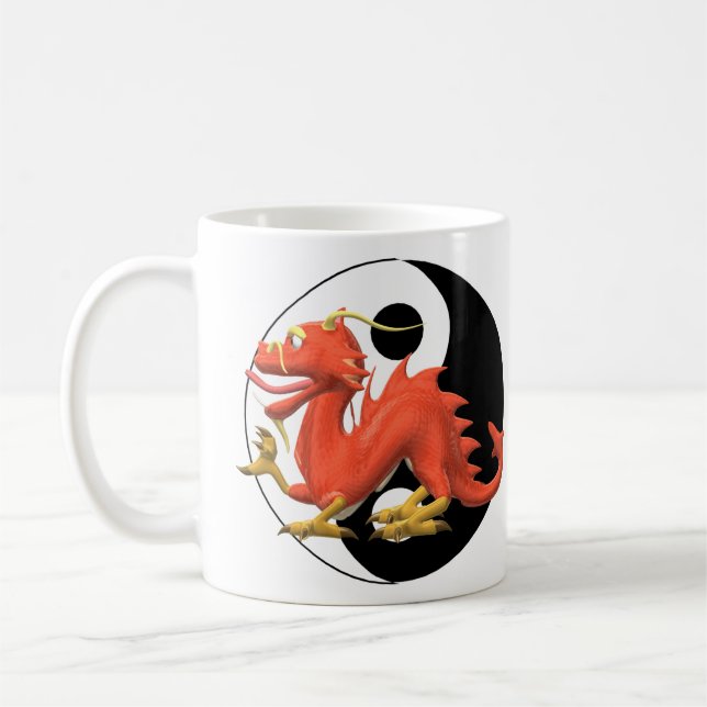 Yin-yang Red Dragon Coffee Mug (Left)